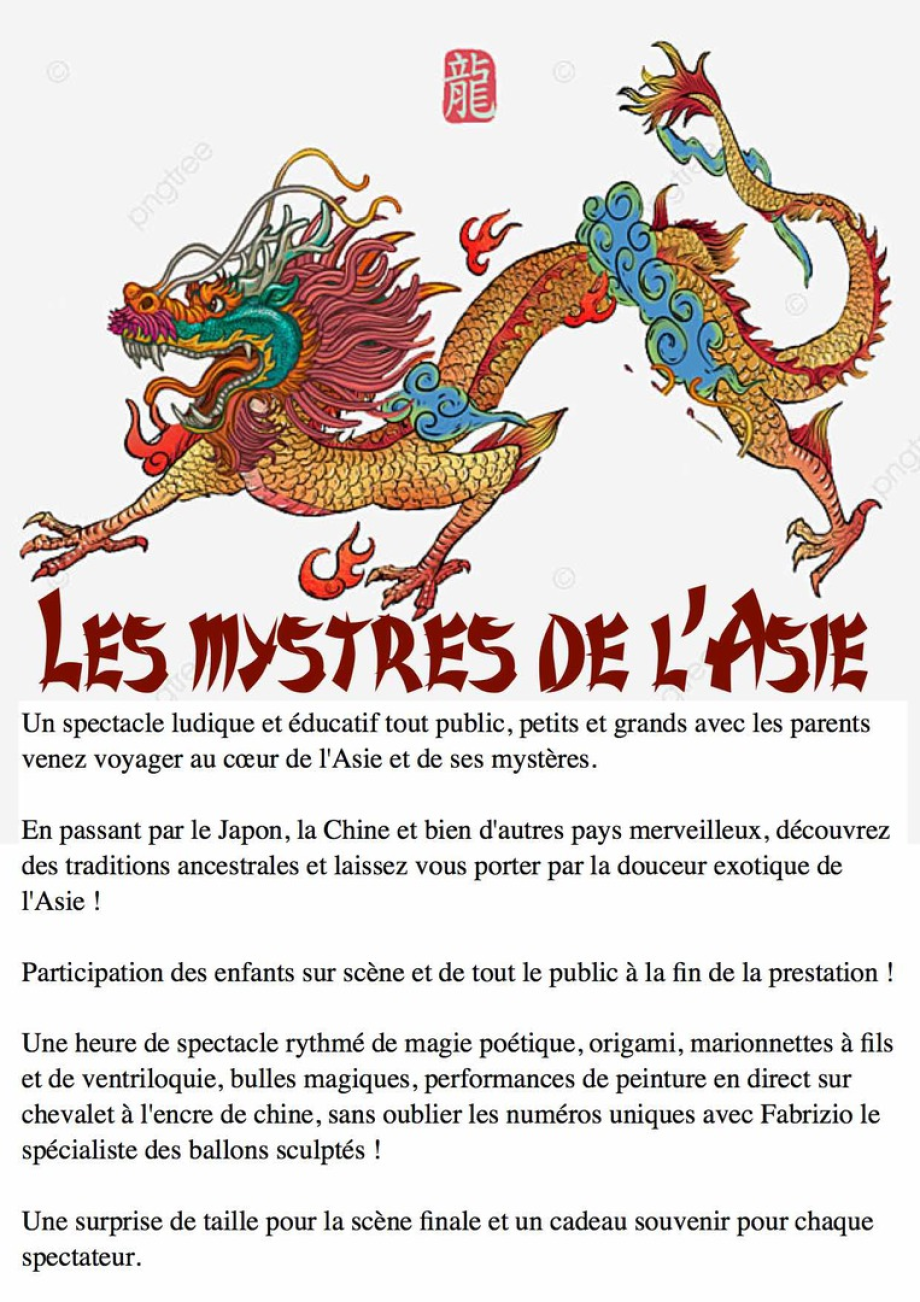 Spectacle spécial Asie, Japon, Chine avec Fabrizio le magicien des enfants à Marseille 13, spectacle pour enfants
