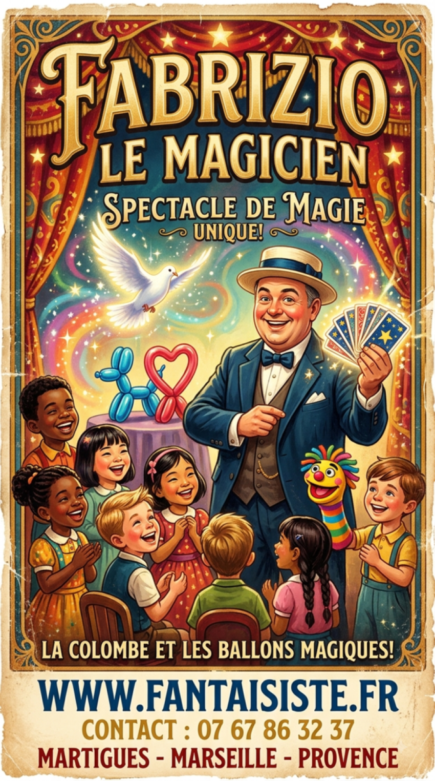 Magicien pour enfants et adultes à Martigues et région Provence, spectacle pour enfants, mariages, anniversaires à Martigues