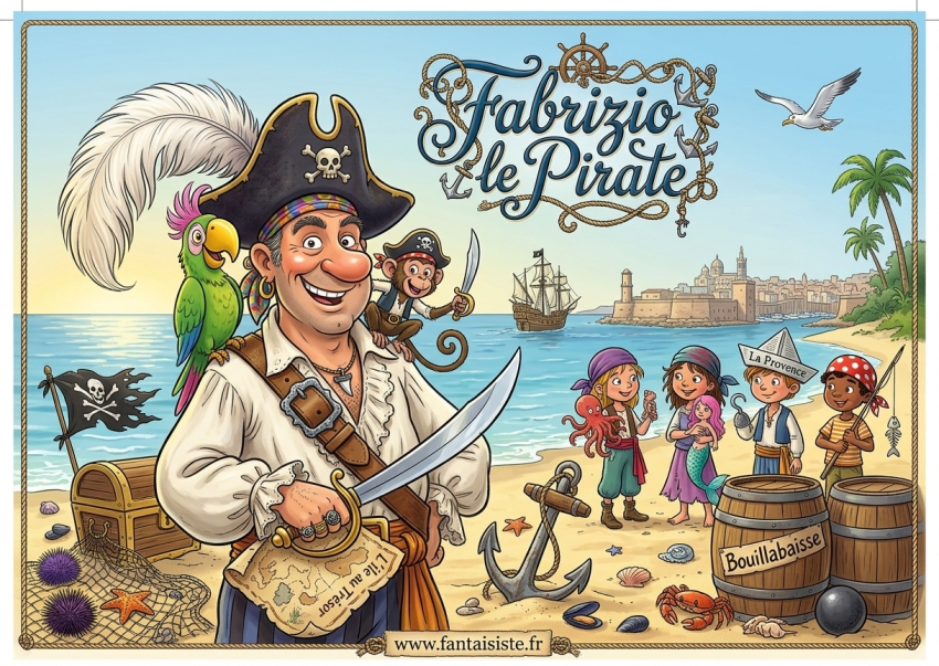 Spectacle de magie autour du thème des pirates et des sirènes à Martigues,Fos-sur-mer-Istres,Marseille et région Provence.
