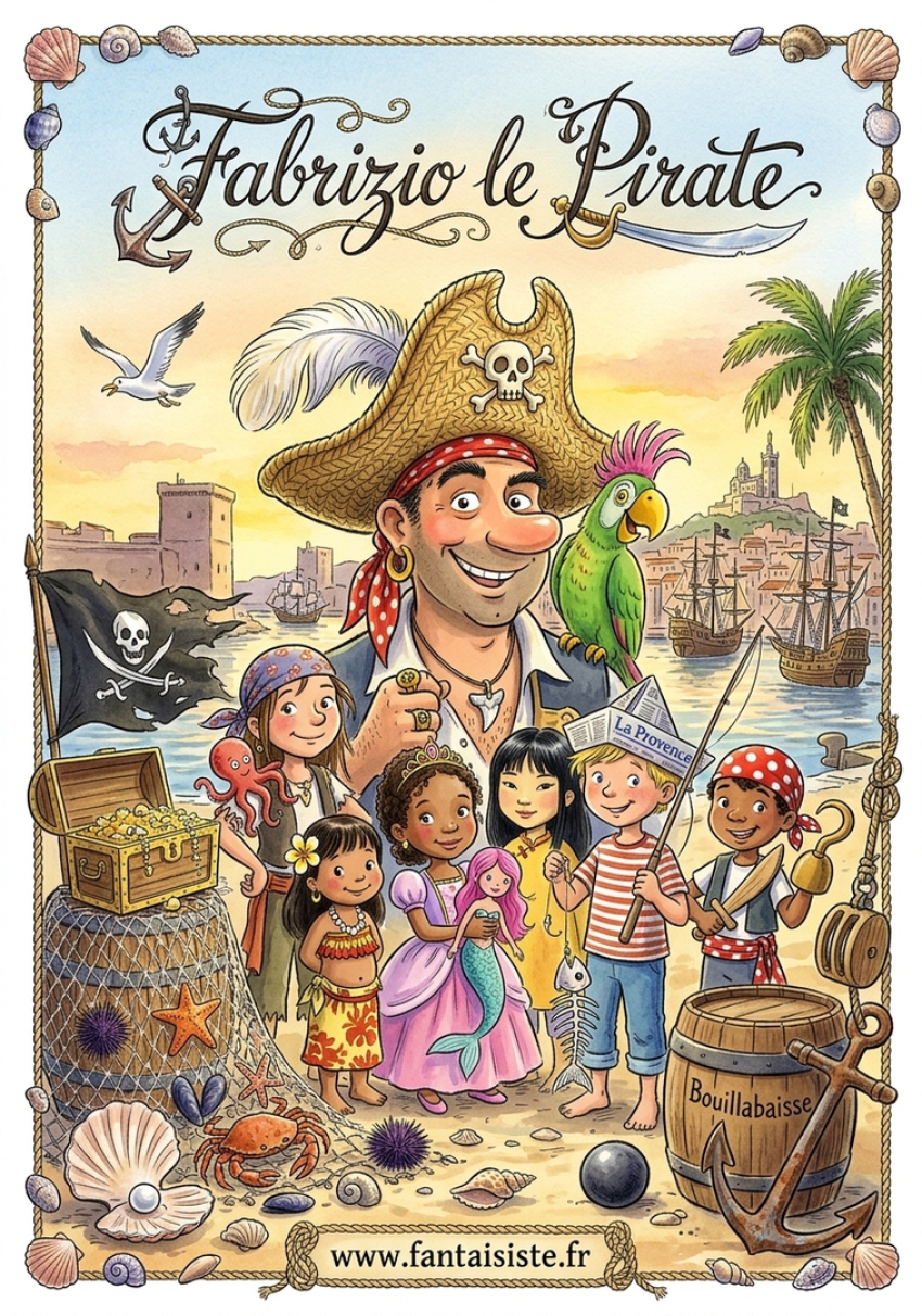 Spectacle magique et comique avec Fabrizio le pirate à Martigues,Fos sur Mer,Istres,Miramas,Port de Bouc,Port Saint Louis du Rhône et toute la Provence.