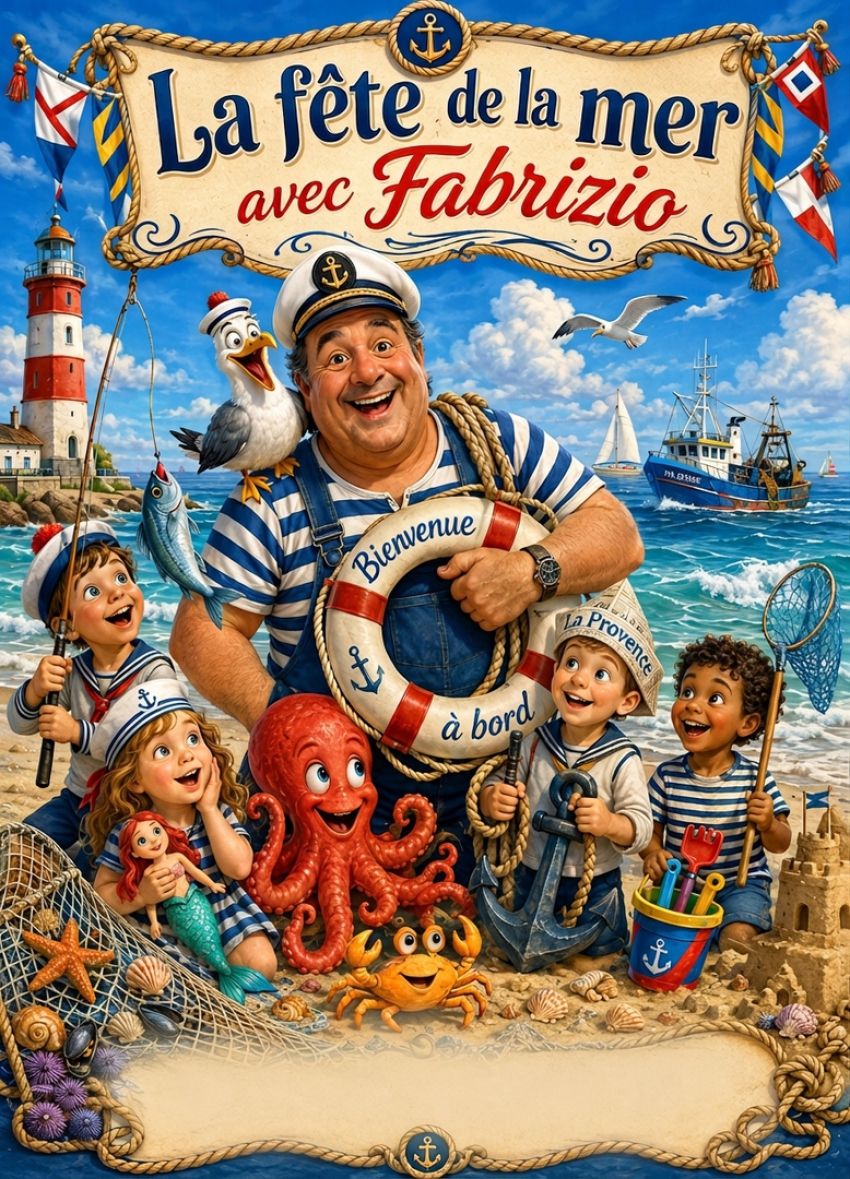 Fabrizio le magicien et son spectacle spécial "Fête de la mer" à Martigues et région Provence.