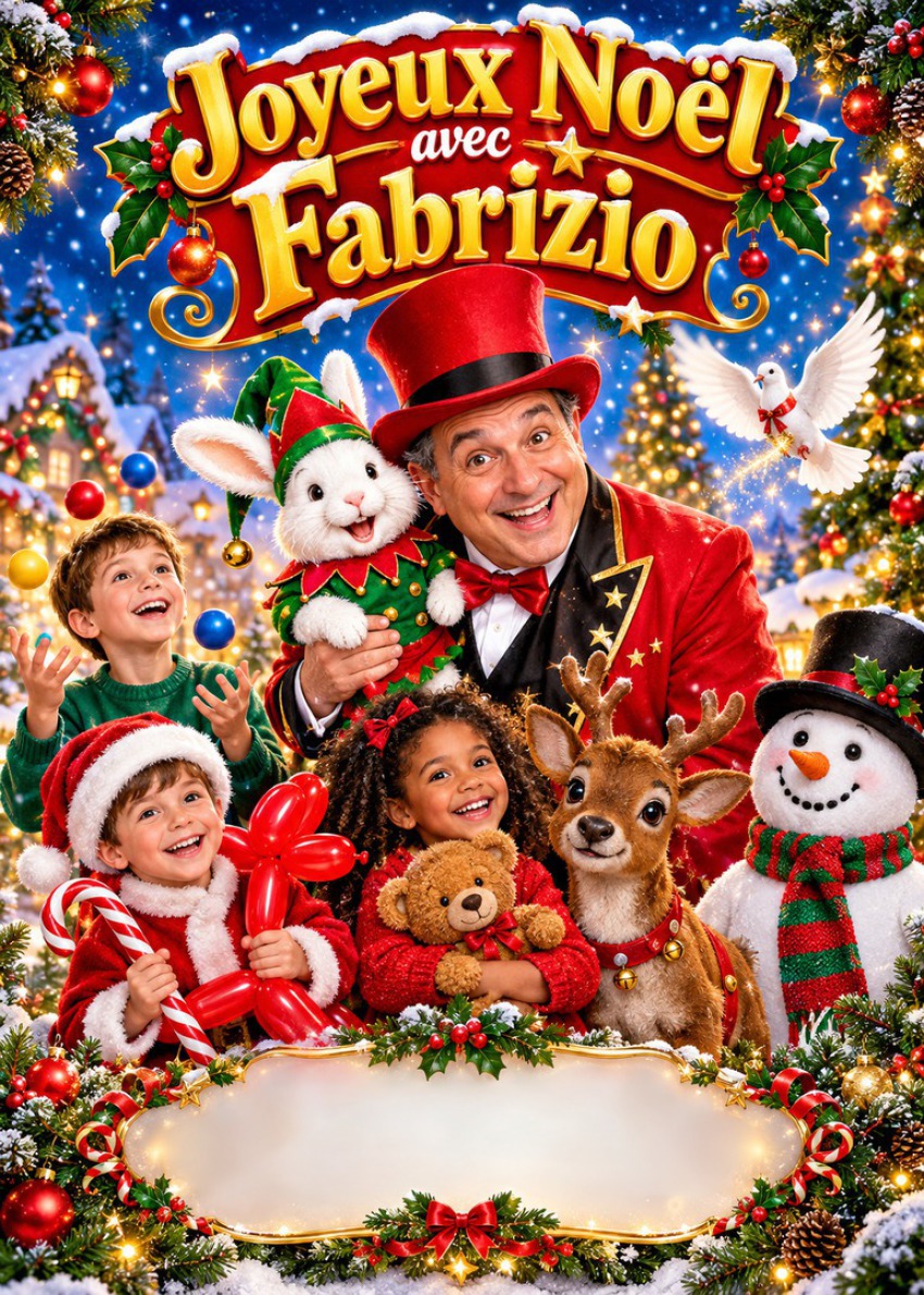 Spectacle de Noël avec Fabrizio le magicien fantaisiste à Martigues,Istres,Fos sur Mer,Miramas et toute la Provence.