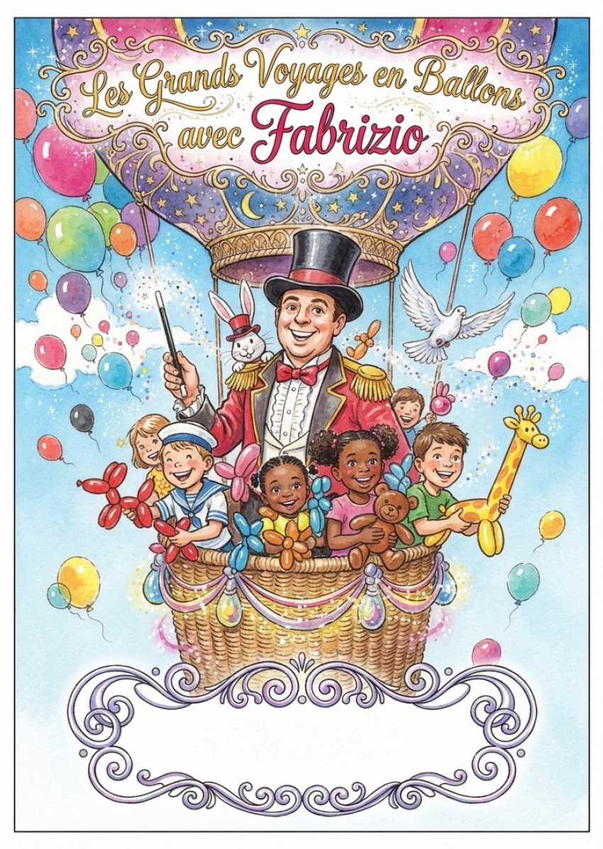 spectacle de magie et ballons sculptés avec Fabrizio Bolzoni à Martigues et région Provence.Le sgrands voyages en ballons avec Fabrizio le magicien en Provence.